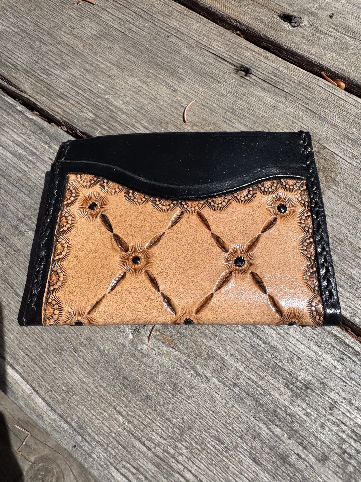 Black and Natural Stamped Card Sleeve