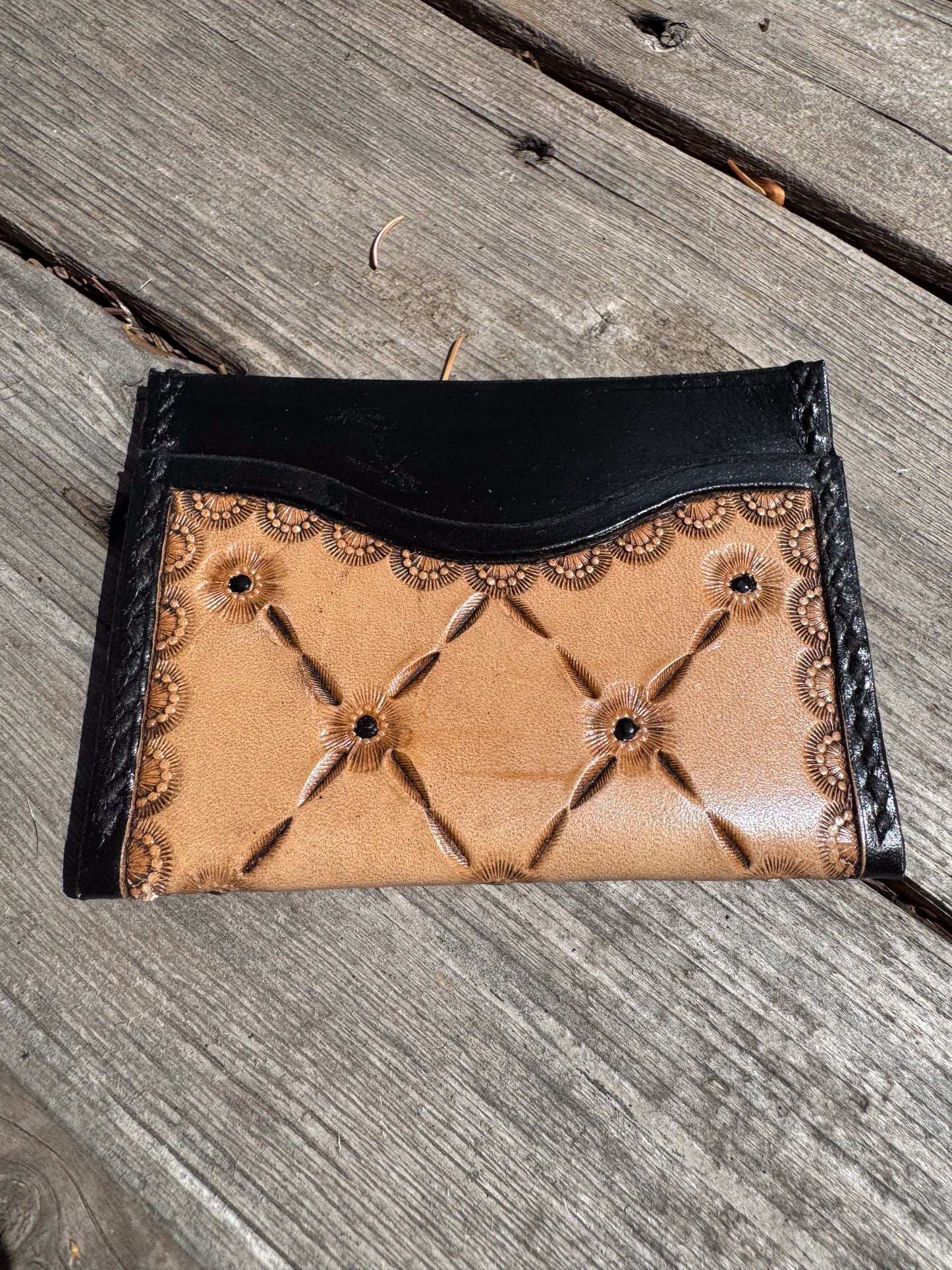 Black and Natural Stamped Card Sleeve